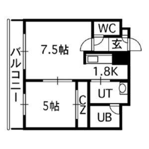 エスカーダ南8条 602 ｜ 北海道札幌市中央区南八条西１０丁目（賃貸マンション1DK・6階・34.22㎡） その2