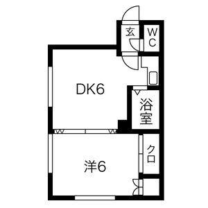 平安マンション 3｜北海道札幌市中央区南三条西２０丁目(賃貸アパート1DK・2階・29.34㎡)の写真 その2