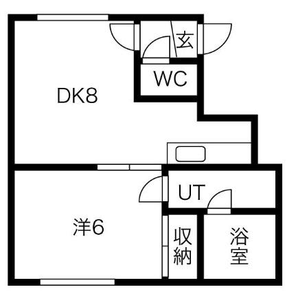 パルコート山鼻 203｜北海道札幌市中央区南十七条西８丁目(賃貸アパート1DK・2階・23.90㎡)の写真 その2