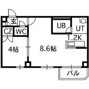 ロイヤルリバー 201｜北海道札幌市中央区南六条東２丁目(賃貸マンション1LDK・2階・32.40㎡)の写真 その2