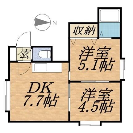 インペリアル23 201｜北海道札幌市中央区南二十三条西１１丁目(賃貸アパート2DK・2階・34.75㎡)の写真 その2