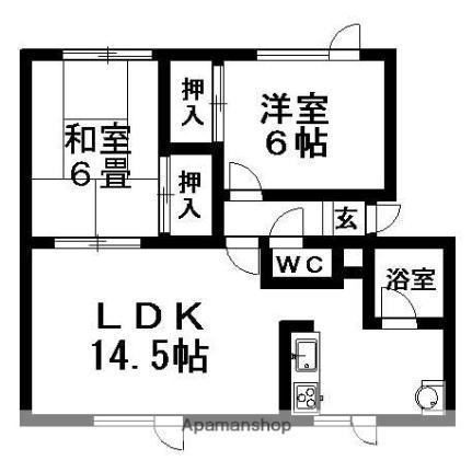 ラークハウス鈴和 202｜北海道札幌市厚別区厚別南１丁目(賃貸アパート2LDK・3階・52.80㎡)の写真 その2