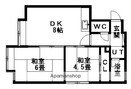 アベルティひばりＡ 105｜北海道札幌市厚別区厚別南１丁目(賃貸アパート2DK・1階・40.42㎡)の写真 その2