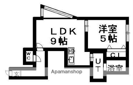 アロハアパートメント 205｜北海道札幌市厚別区厚別中央五条６丁目(賃貸アパート1LDK・3階・32.14㎡)の写真 その2