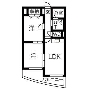 ラークヒルズマンション 302｜北海道札幌市厚別区厚別南２丁目(賃貸マンション2DK・3階・45.40㎡)の写真 その2