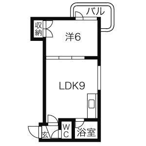 パルコート62 402｜北海道札幌市白石区菊水六条２丁目(賃貸マンション1DK・4階・30.23㎡)の写真 その2