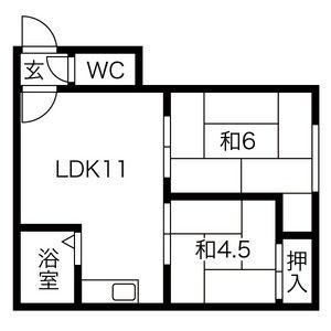 ドリームハウス 103｜北海道札幌市白石区北郷一条９丁目(賃貸アパート2LDK・1階・42.07㎡)の写真 その2