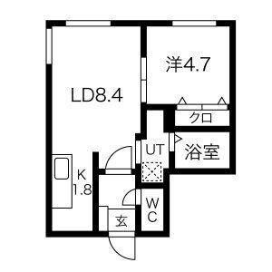 ノムラひばりが丘（旧サムティひばりが丘） 306｜北海道札幌市厚別区厚別中央二条３丁目(賃貸マンション1LDK・3階・34.02㎡)の写真 その2