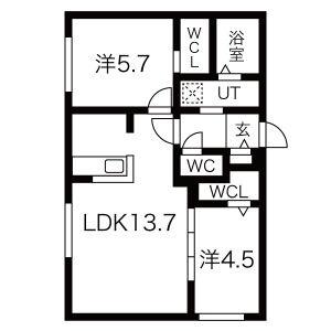 Ｌｉｅｎ新さっぽろ 403｜北海道札幌市厚別区厚別中央三条４丁目(賃貸マンション2LDK・4階・52.65㎡)の写真 その2