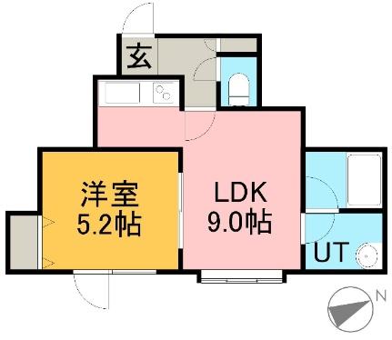 ボンヌシャンス 206｜北海道札幌市白石区北郷七条３丁目(賃貸アパート1LDK・2階・32.18㎡)の写真 その2