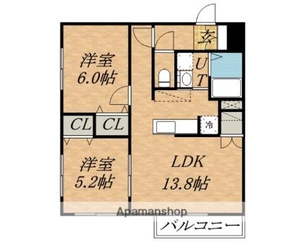 Ｌａ　ｌｕｃｅ　北41条 404｜北海道札幌市東区北四十一条東６丁目(賃貸マンション2LDK・4階・51.66㎡)の写真 その2