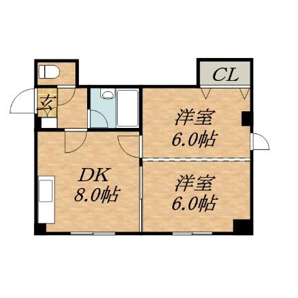 グランドールＫ 0305｜北海道札幌市東区北十六条東１５丁目(賃貸マンション2DK・3階・38.00㎡)の写真 その2