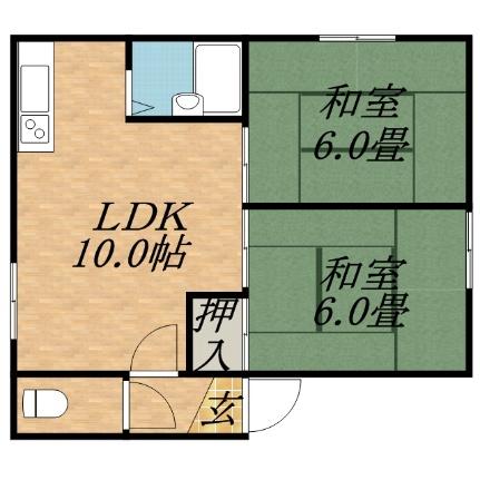 サニーハイツＢ 0021｜北海道札幌市東区伏古一条５丁目(賃貸アパート2LDK・2階・41.82㎡)の写真 その2