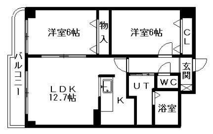 マーヴェラス20 405｜北海道札幌市東区北二十条東１５丁目(賃貸マンション2LDK・4階・56.70㎡)の写真 その2