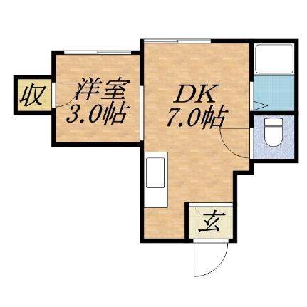 グレースＭＳ 206｜北海道札幌市北区北二十三条西６丁目(賃貸アパート1DK・2階・20.31㎡)の写真 その2