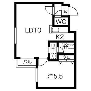 フォンテーヌ麻生 202｜北海道札幌市北区北三十七条西７丁目(賃貸マンション1LDK・2階・36.53㎡)の写真 その2