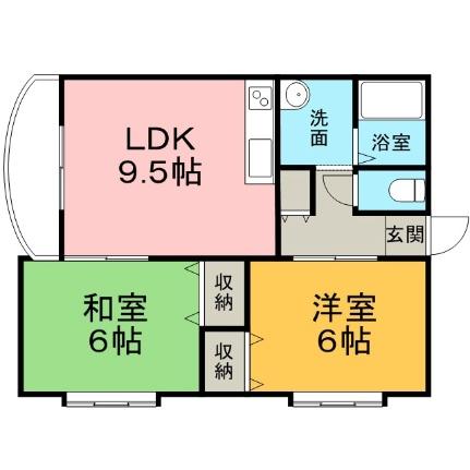 サンハイツ札幌オリオン 101｜北海道札幌市北区北三十五条西８丁目(賃貸アパート2DK・1階・48.85㎡)の写真 その2