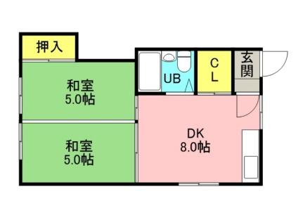 北洋ハイツ21 203｜北海道札幌市東区北十九条東２１丁目(賃貸アパート2DK・3階・32.66㎡)の写真 その2