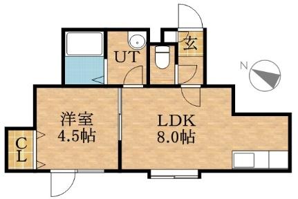 ケントハウスII 103｜北海道札幌市東区北四十一条東２丁目(賃貸アパート1LDK・1階・29.56㎡)の写真 その2