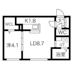 ＤＰレジデンス麻生 1階1LDKの間取り