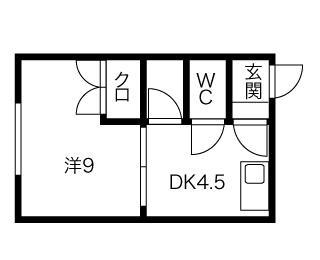 マクセル77　100 7｜北海道札幌市清田区平岡一条３丁目(賃貸アパート1DK・2階・28.87㎡)の写真 その2