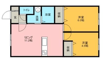 アルトゥーラ 202｜北海道札幌市清田区里塚三条４丁目(賃貸アパート2LDK・2階・47.10㎡)の写真 その2