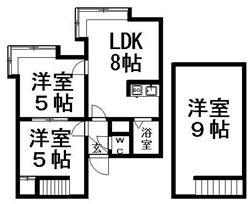 ＡＭＳ清田2ー1Ａ棟 105｜北海道札幌市清田区清田二条１丁目(賃貸アパート2DK・2階・49.50㎡)の写真 その2