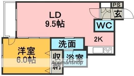 フォンテーヌ福住 405｜北海道札幌市豊平区福住一条２丁目(賃貸マンション1LDK・4階・35.50㎡)の写真 その2