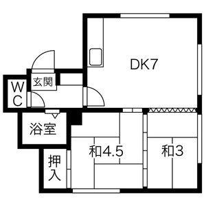 コーポ杉本 A｜北海道札幌市豊平区平岸三条３丁目(賃貸アパート2DK・2階・30.51㎡)の写真 その2