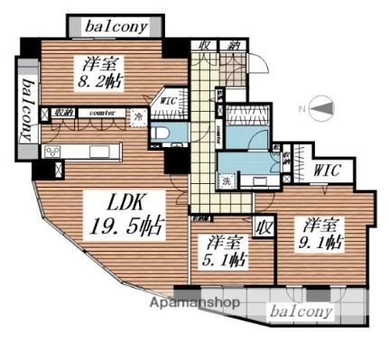 クリーンリバーフィネス福住駅前 201｜北海道札幌市豊平区福住二条１丁目(賃貸マンション3LDK・2階・94.26㎡)の写真 その2