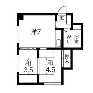 アーバンハイツＫー2 A｜北海道札幌市豊平区平岸一条５丁目(賃貸アパート2DK・1階・31.97㎡)の写真 その2