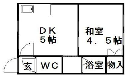 白石ハイツ A-3｜北海道札幌市豊平区美園二条６丁目(賃貸アパート1DK・2階・23.00㎡)の写真 その2