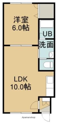 ピュアパレス的場II 406｜北海道函館市的場町(賃貸マンション1LDK・4階・35.64㎡)の写真 その2