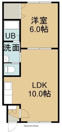 ピュアパレス的場II 405｜北海道函館市的場町(賃貸マンション1LDK・4階・35.64㎡)の写真 その2