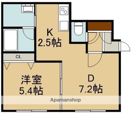 マンション・アムール 301｜北海道函館市亀田町(賃貸マンション1LDK・3階・33.00㎡)の写真 その2