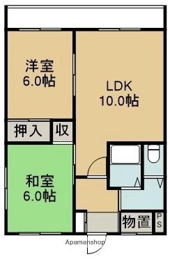 第1西興ハイツ 202｜北海道函館市石川町(賃貸マンション2LDK・2階・52.07㎡)の写真 その2