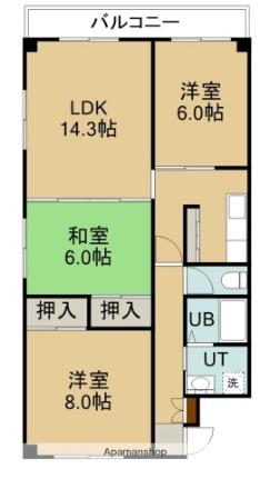 シャトーかなほり 301｜北海道函館市金堀町(賃貸マンション3LDK・3階・96.30㎡)の写真 その2