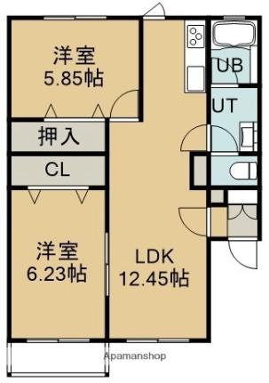 フォレストリーＢ館 301｜北海道北斗市追分４丁目(賃貸マンション2LDK・3階・56.50㎡)の写真 その2