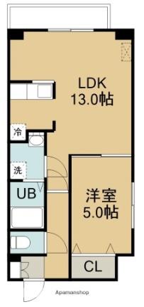 ロクゴーリーブル大森公園 503｜北海道函館市大森町(賃貸マンション1LDK・5階・40.89㎡)の写真 その2