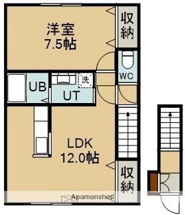 ラ・カーサI 201｜北海道北斗市七重浜３丁目(賃貸アパート1LDK・2階・47.20㎡)の写真 その2