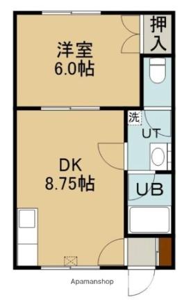 パレス美原Ｂ棟 204｜北海道函館市美原３丁目(賃貸アパート1DK・3階・33.05㎡)の写真 その2