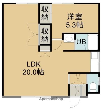 ハイツサイトウＮｏ．3 2階右｜北海道函館市亀田港町(賃貸アパート1LDK・2階・52.89㎡)の写真 その2