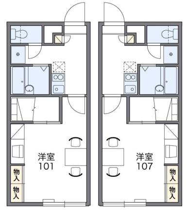 レオパレスヴィレッジオブホープ 205｜北海道函館市大縄町(賃貸アパート1K・2階・23.18㎡)の写真 その2
