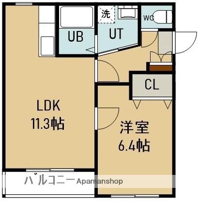 プラチナムコート 401｜北海道函館市日吉町１丁目(賃貸マンション1LDK・4階・42.12㎡)の写真 その2