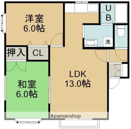 サンビレッジ大倉 203｜北海道北斗市七重浜４丁目(賃貸アパート2LDK・2階・52.47㎡)の写真 その2