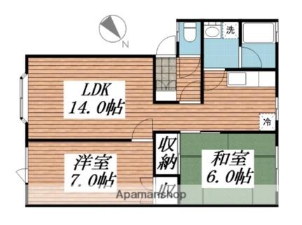 ハーベストワーク 205｜北海道北斗市七重浜５丁目(賃貸アパート2LDK・2階・57.12㎡)の写真 その2