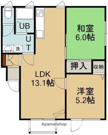 コーポイシトヤ 202｜北海道函館市高盛町(賃貸アパート2LDK・2階・52.65㎡)の写真 その2