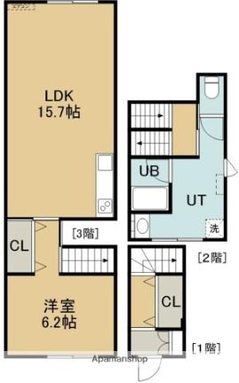 ジャスミン J6｜北海道函館市松陰町(賃貸アパート1LDK・1階・60.34㎡)の写真 その2