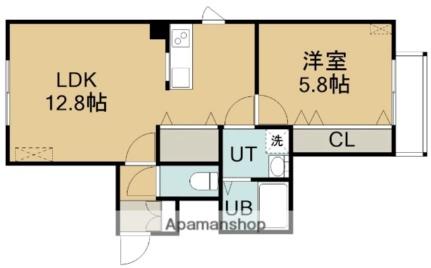 クラスター　ラ　ティア 401｜北海道函館市川原町(賃貸マンション1LDK・4階・42.28㎡)の写真 その2