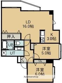 ロクゴーリーブル五稜郭 701｜北海道函館市五稜郭町(賃貸マンション2LDK・7階・66.25㎡)の写真 その2